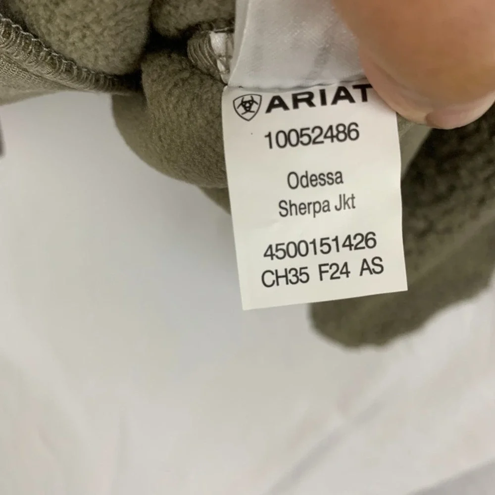 Ariat Sherpa Fleece Jacket‎ Mens XL Tan Full Zip Western Ranch Outdoor